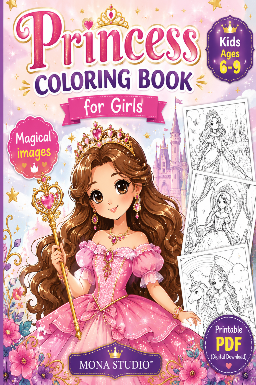 07-Princess Coloring Book for Girls_1024x1536 princess coloring book - Image 1