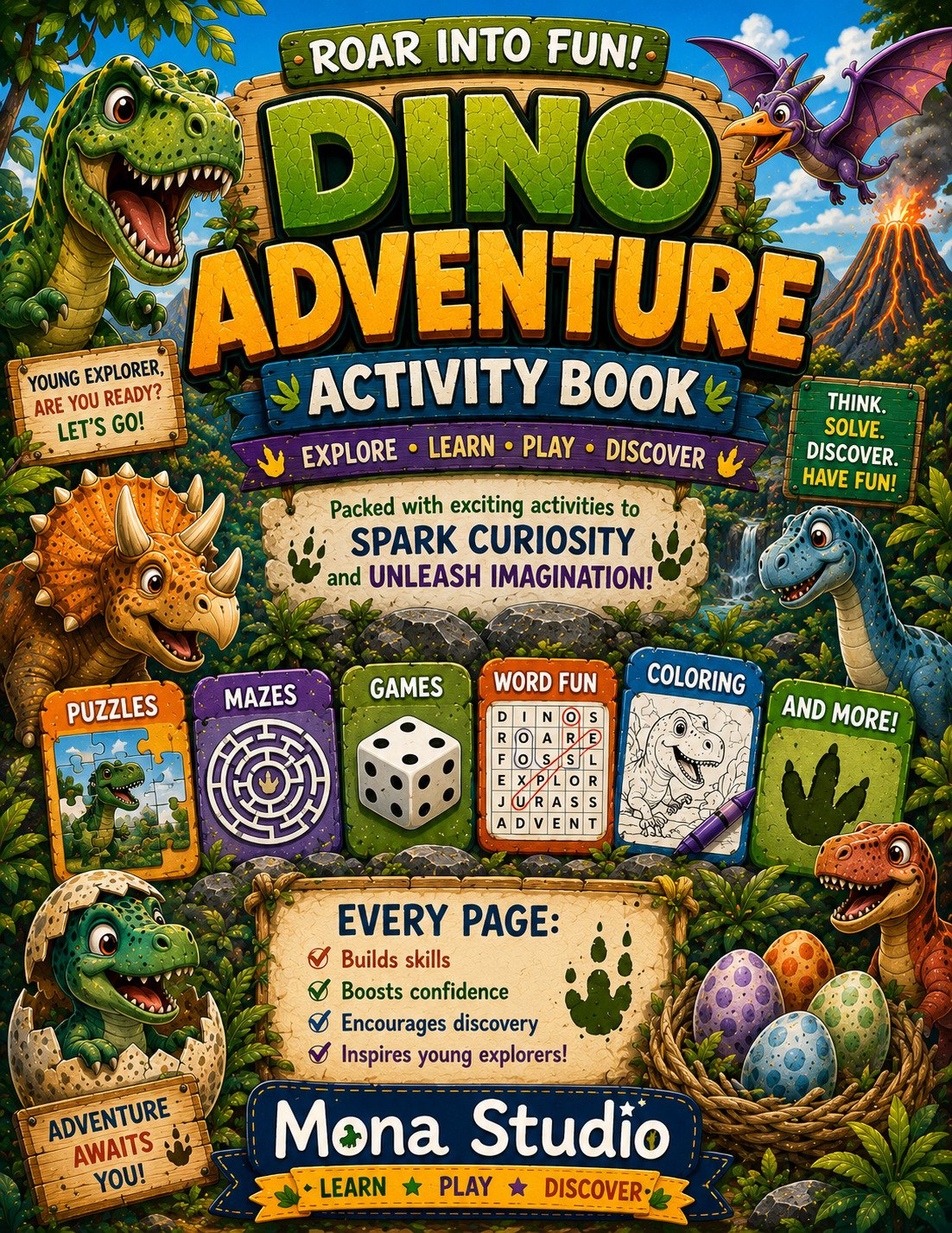 2cfa0497-99f0-4b5a-8af1-aee882b46d1e Dinosaur Adventure Activity Book - Image 1