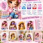 10-Piece Cute & Fashionable Girls Digital Design Bundle