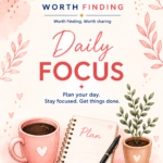 Daily Focus | Undated Digital Daily Planner | Productivity, Priorities & Time Management